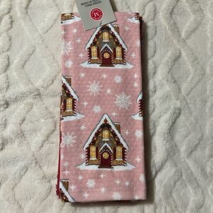 Martha Stewart 3 Cotton Pink Red White Christmas Homes Kitchen Tea Towels